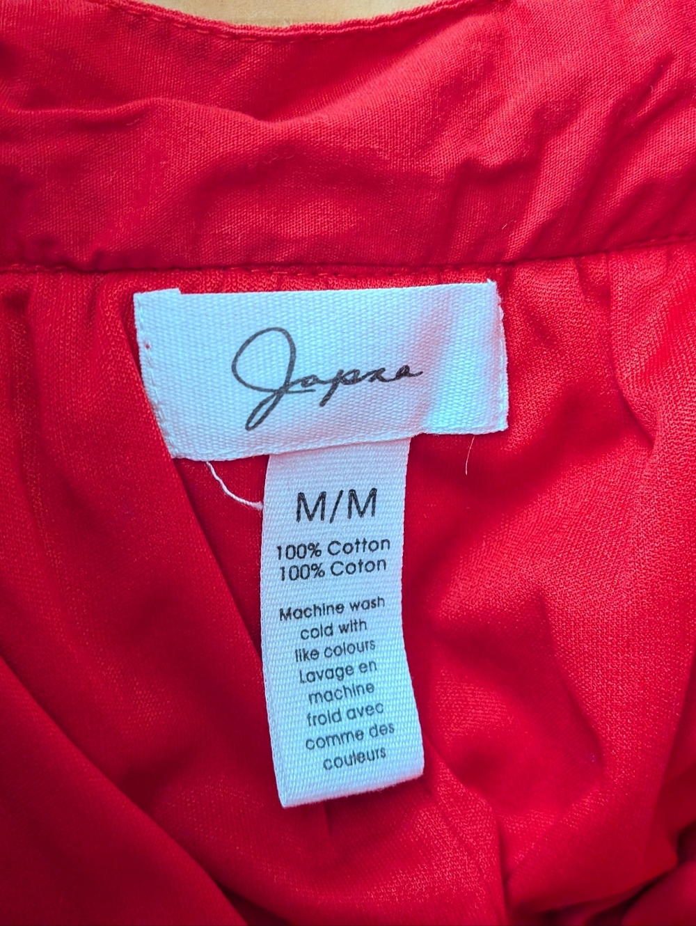 Japna Poppy Red Puff Ruffle Blouse Coastal Boho Summer Crop Top medium - Picture 2 of 8
